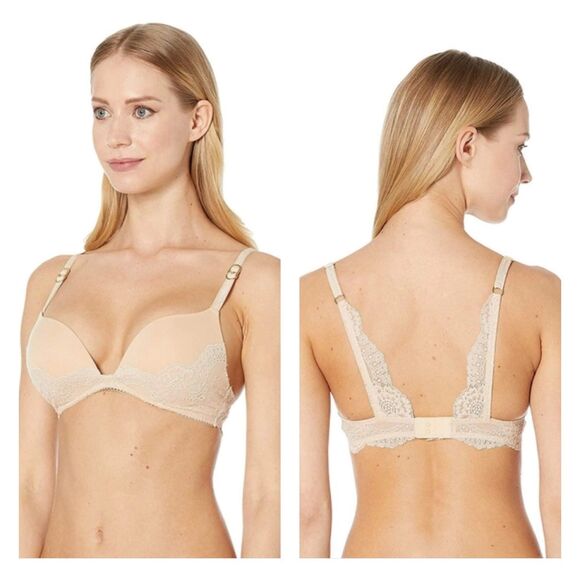 STELLA MCCARTNEY Smooth & Lace Wireless Contour Bra, Padded, Nude, 32DD(E) - Picture 1 of 11